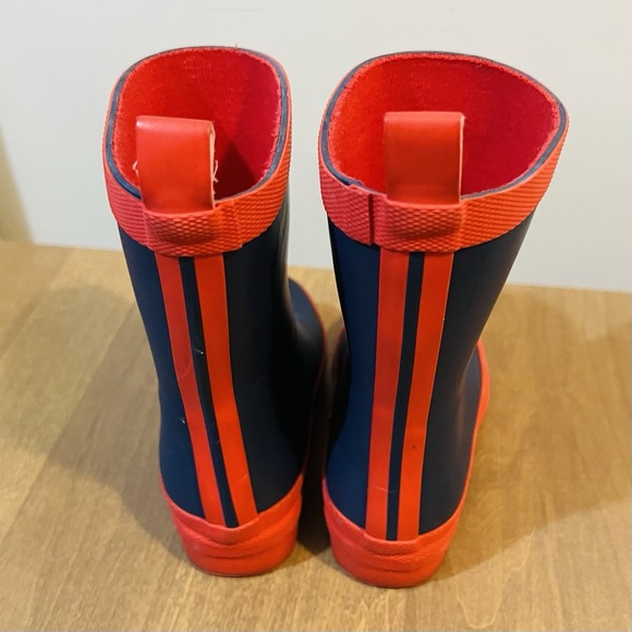 Hatley Classic Children's Rubber Rain Boots, Size 7 Matte Navy Blue & Red Kids - Picture 6 of 10